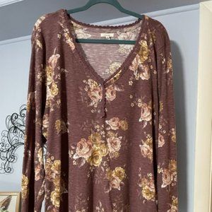 Long Sleeve Henley-style